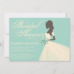 Silk Organza Wedding Gown Bridal Shower Invitation