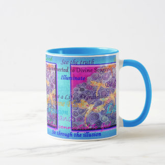 Silk Painted Dragonfly Affirmation Mug