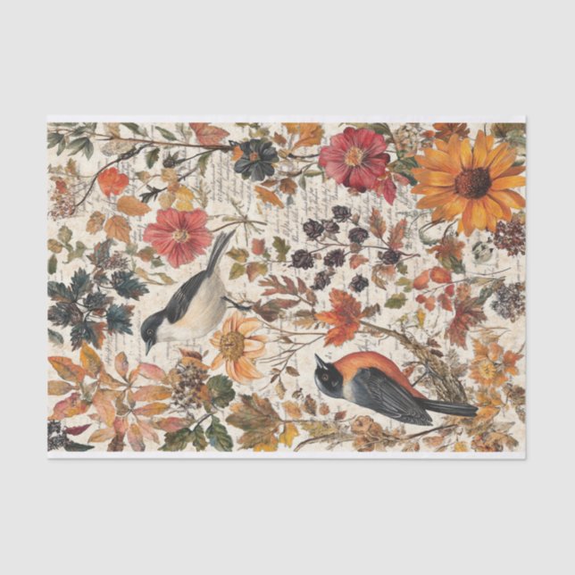 Silk paper Decoupage Autumn Wildflowers Var02 (Front)