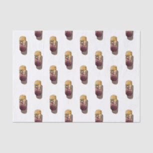 Silk paper with watercolor of wine cork