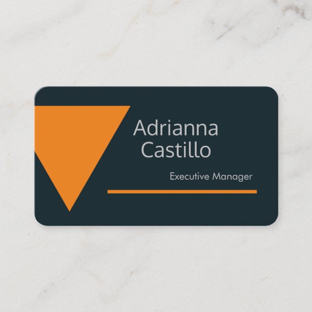 Silk Plain Simple Orange Blue Grey Minimalist Business Card (Front)