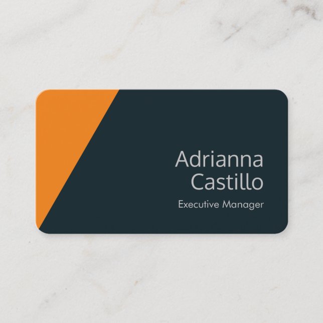 Silk Plain Simple Orange Blue Grey Minimalist Business Card (Front)