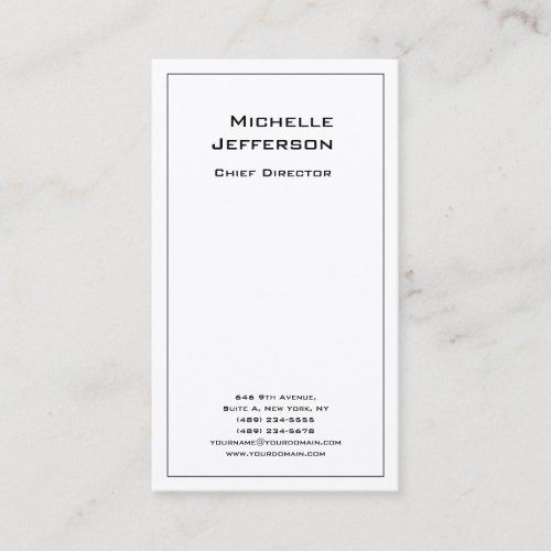 Silk Professional Modern Minimalist White Business Card