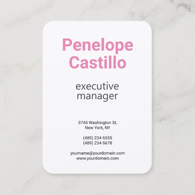 Silk Professional Modern Simple Plain Feminine Business Card (Front)
