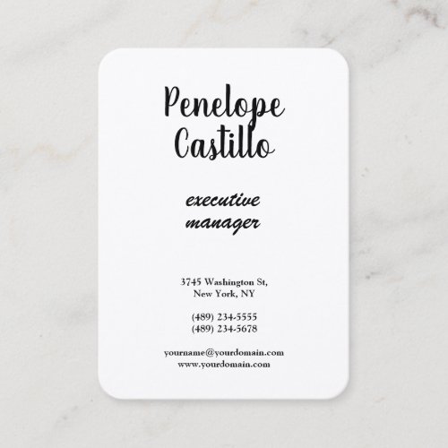 Silk Professional Modern Simple Plain Handwritten Business Card