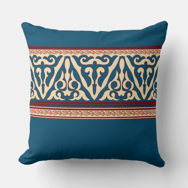 Silk Road Nomadic Throw Pillow (Front)