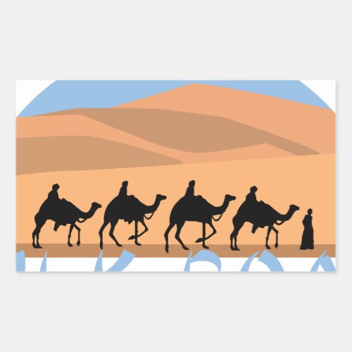 Silk Road Rectangular Sticker