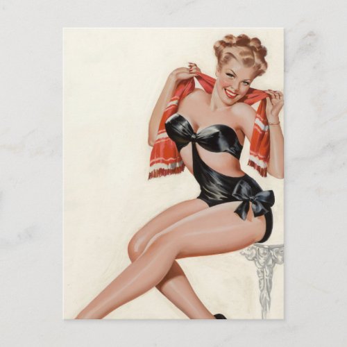 Silk Stockings and High Heels Pin Up Art Postcard