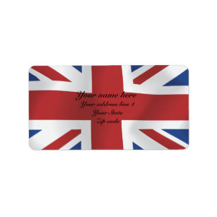 Silk style Union Jack British Flag Label