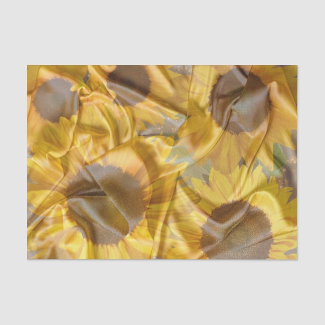Silk Sunflowers & Fairy Lights Decoupage Tissue Paper (Front)