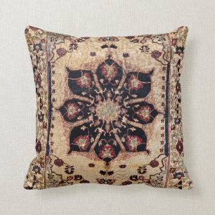 Silk Tabriz Azerbaijan Northwest Persian Rug Print Throw Pillow