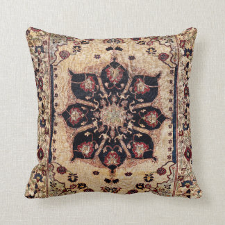 Silk Tabriz Azerbaijan Northwest Persian Rug Print Throw Pillow