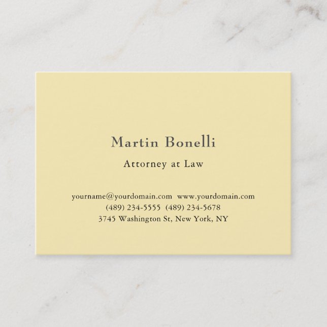 Silk Unique Classic Personalized Custom Jane Cream Business Card (Front)