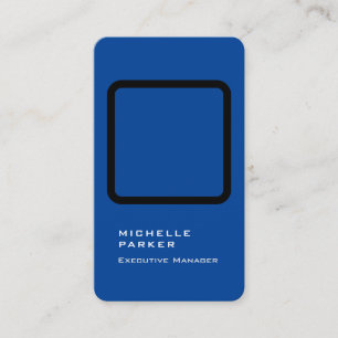Silk vertical elegant unique modern blue plain business card