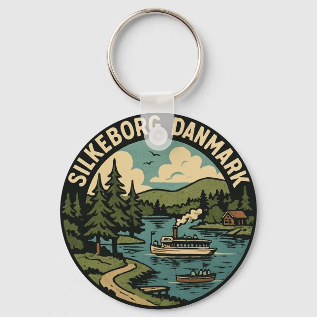 Silkeborg Denmark Lake Keychain (Front)