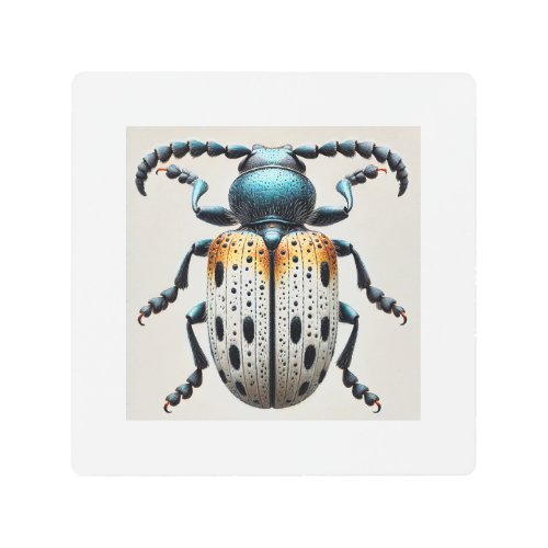 Silken Fungus Beetle 290624IREF105 _ Watercolor Metal Print