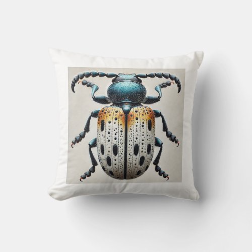 Silken Fungus Beetle 290624IREF105 _ Watercolor Throw Pillow