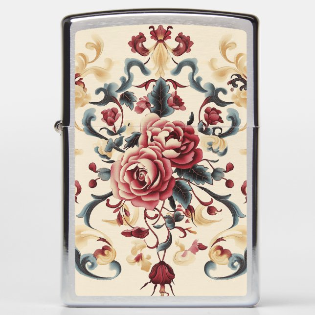 Silken Rose Dynasty Zippo Lighter (Front)
