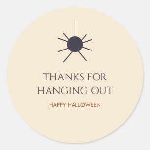 Silken Thanks Editable Halloween Spider Favor Classic Round Sticker
