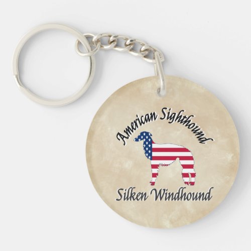 Silken Windhound _ American Sighthound  Keychain