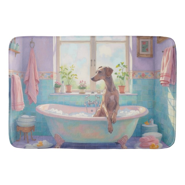 Silken Windhound Bath Time Elegant Bathroom Decor Mat (Front)