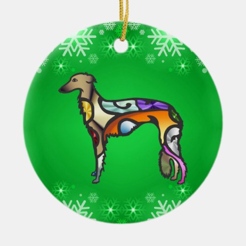 Silken Windhound Ceramic Ornament