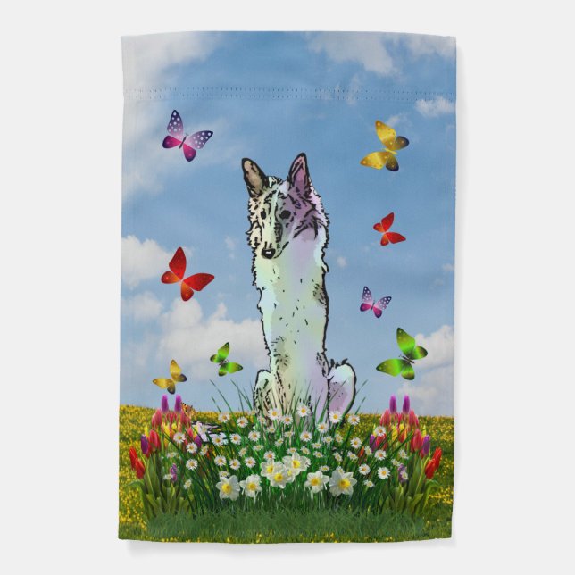 Silken Windhound Flower Patch Garden Flag (Front)