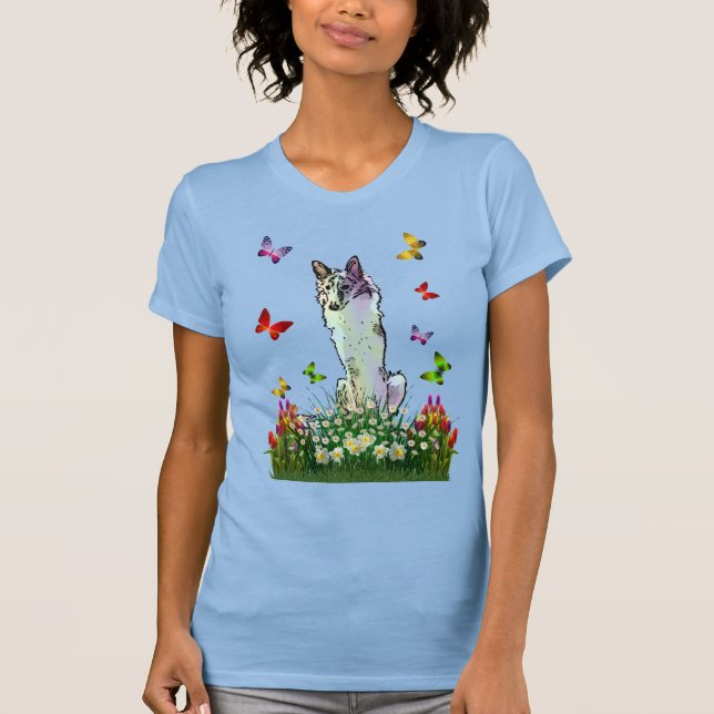 Silken Windhound Flower Patch T-Shirt (Front)