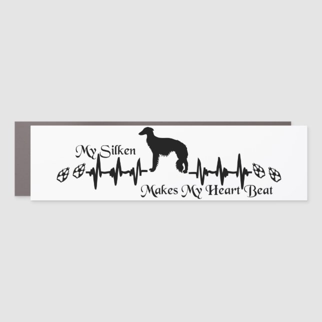 Silken Windhound Heart Beat  Car Magnet (Front)