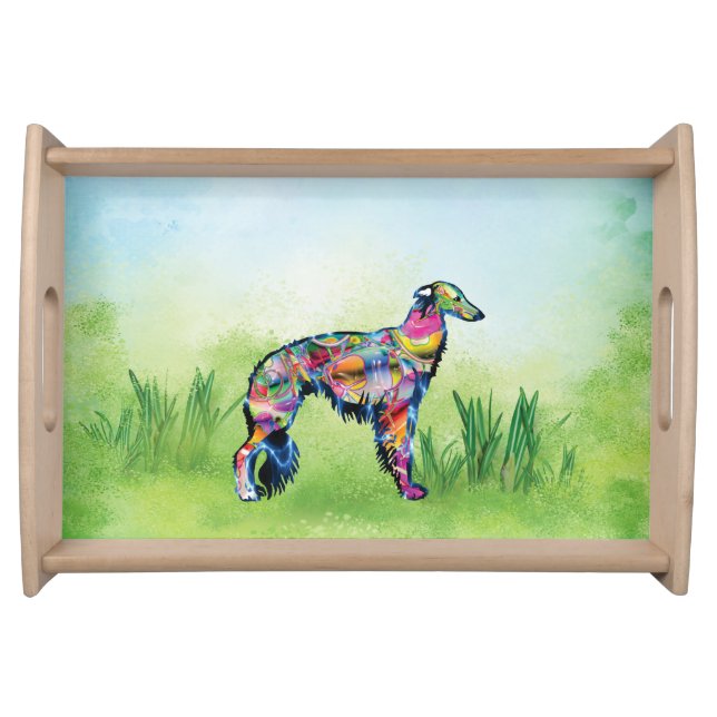 Silken Windhound In Field Serving Tray (Front)