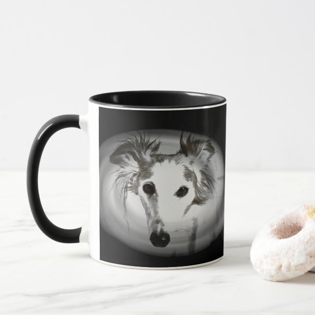 Silken Windhound in Grays Mug (With Donut)