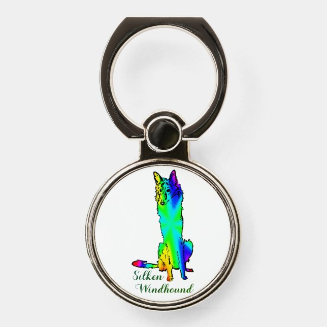 Silken Windhound Phone Ring Stand (Front)