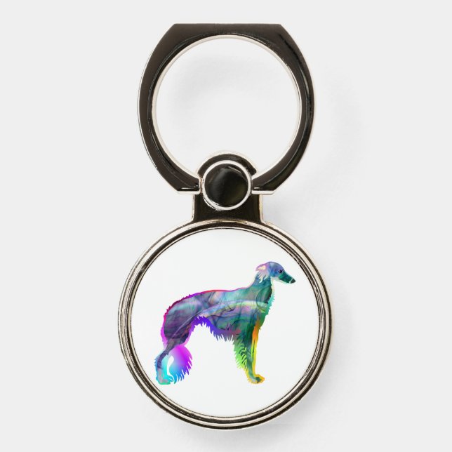 Silken Windhound Phone Ring Stand (Front)