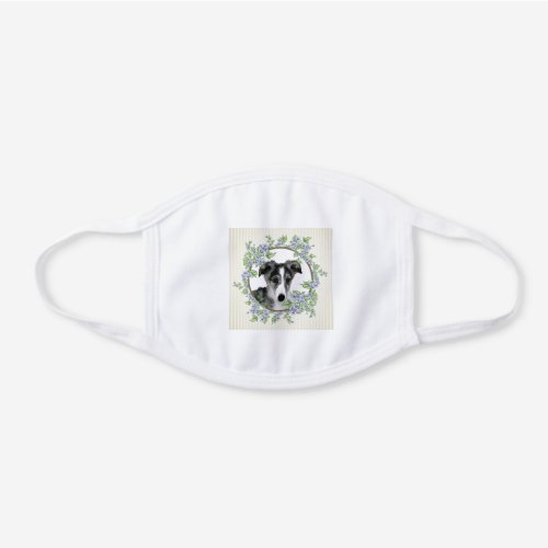 Silken Windhound _ Puppy Perfect White Cotton Face Mask