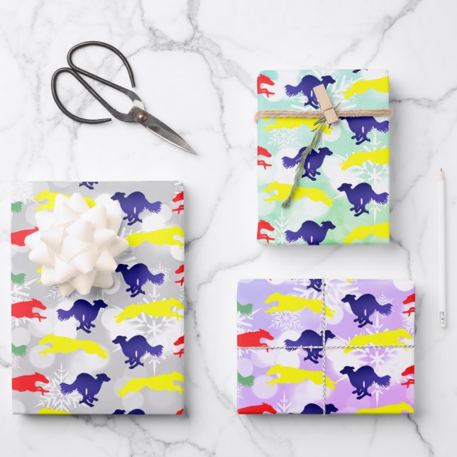Silken Windhound Running  Wrapping Paper Sheets (Front)