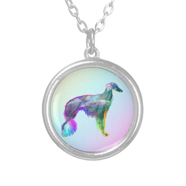 Silken Windhound Silver Plated Necklace (Front)