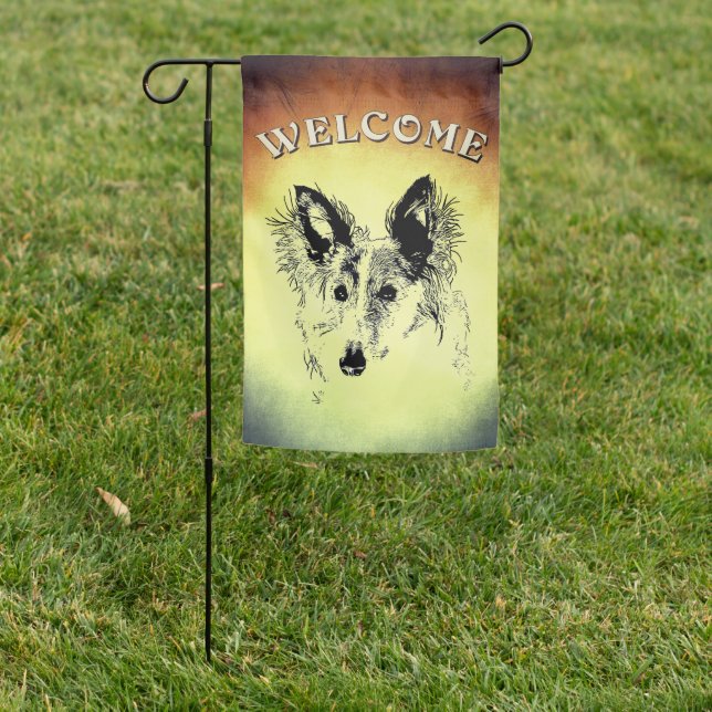 Silken Windhound Star Garden Flag (In SItu)