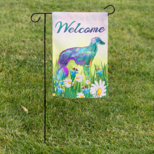Silken Windhound Welcome Garden Flag