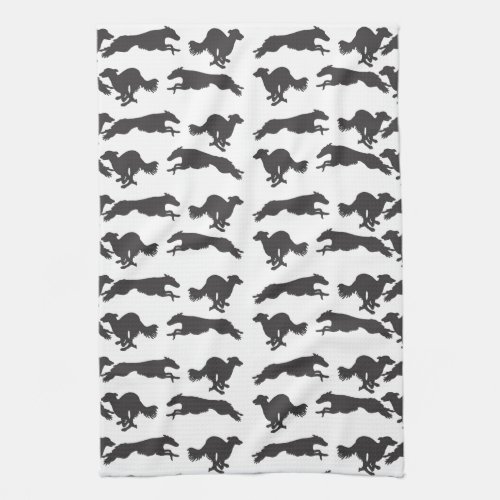 Silken Windhounds Running Kitchen Towel