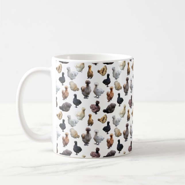 Silkie Bantam Chickens Coffee Mug (Left)