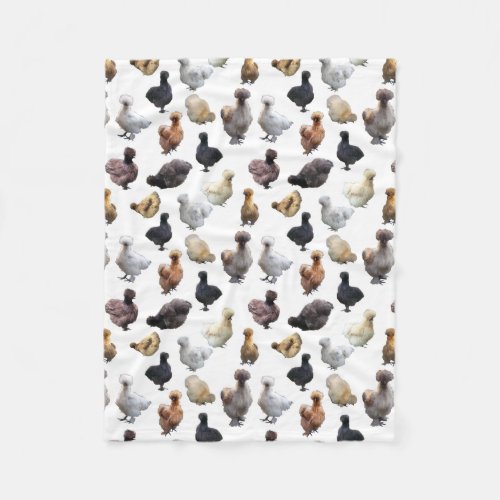 Silkie Bantam Chickens Fleece Blanket