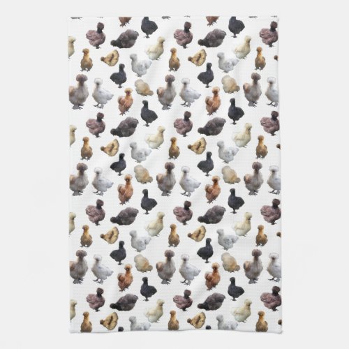 Silkie Bantam Chickens Kitchen Towel