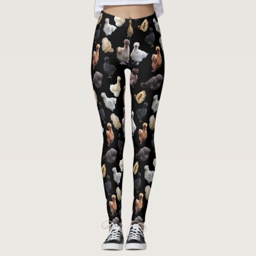 Silkie Bantam Chickens Leggings