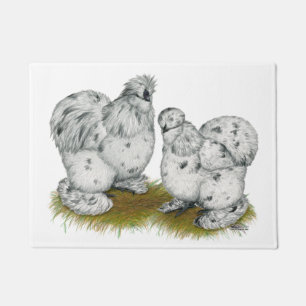 Silkie Bantam Splash Chickens Doormat