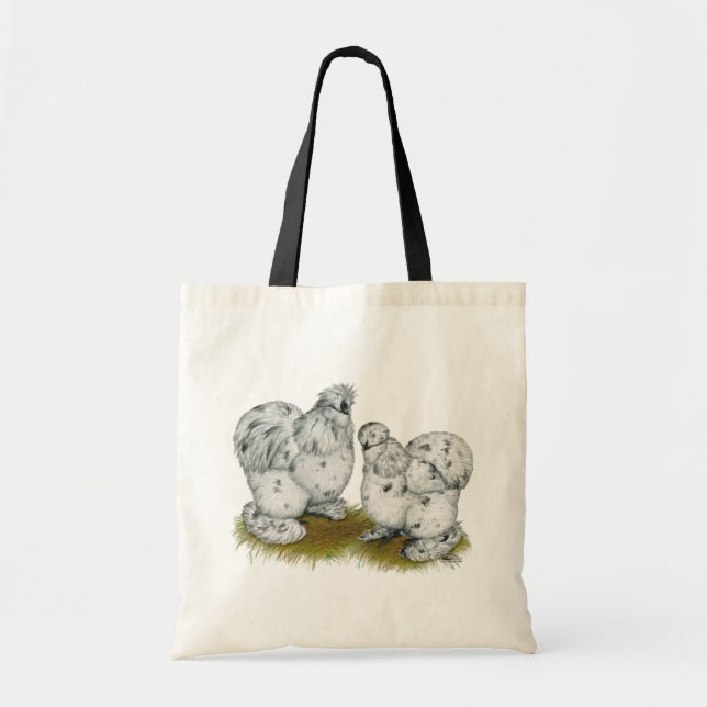 Silkie Bantam Splash Chickens Tote Bag (Front)