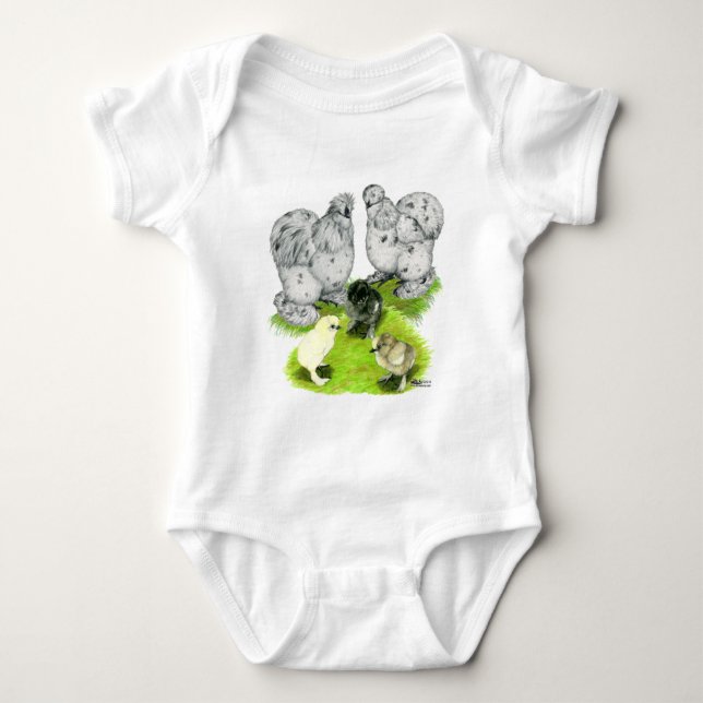 Silkie Bantam Splash Family Baby Bodysuit (Front)