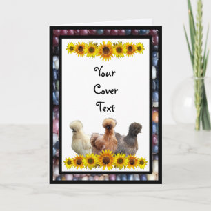 Silkie Bantam Sunflower Rainbow Corn Greeting Card