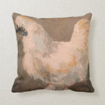 Silkie Chicken 16 X 16 Pillow painting by jac
