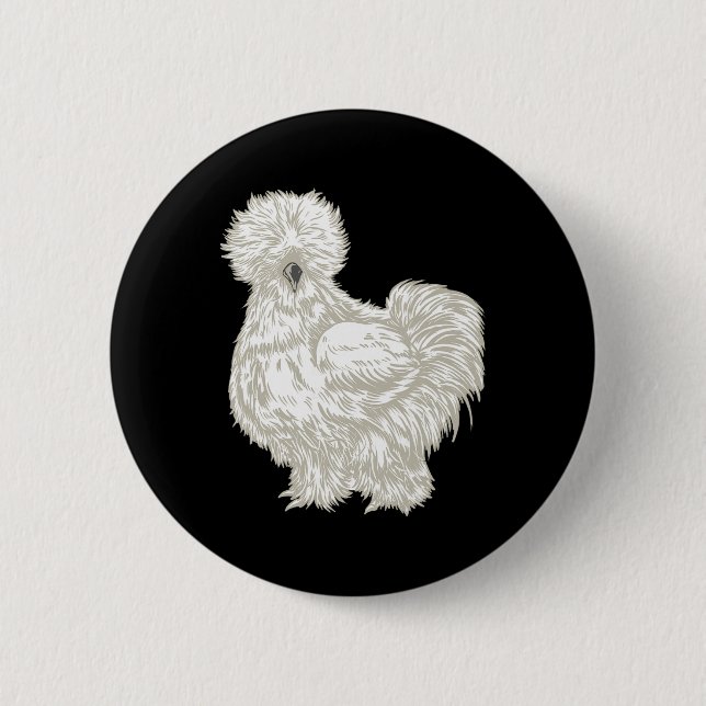 Silkie Chicken  Button (Front)
