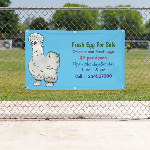 Silkie chicken  cartoon fresh egg sign for sale